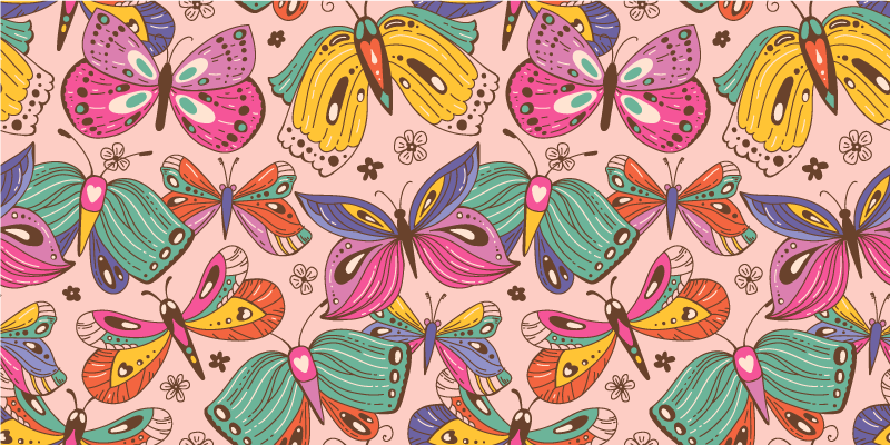 Colorful Butterfly Motif kids vinyl carpet - TenStickers