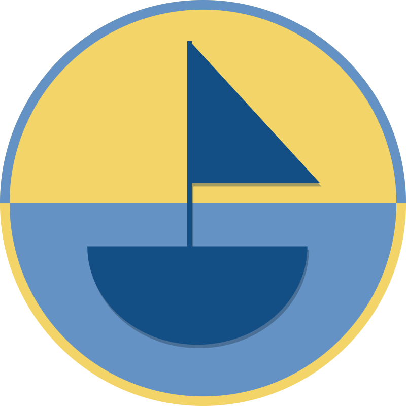 Geometric vinyl carpet with sailboat design - TenStickers