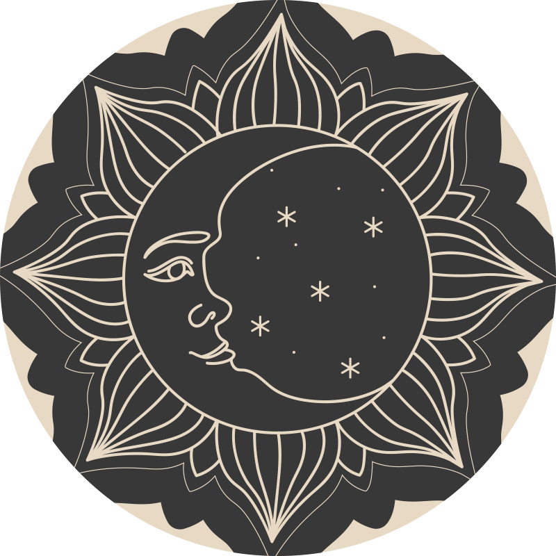 Sun and Moon mandala vinyl carpet - TenStickers