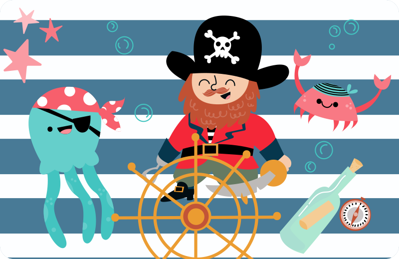 Pirate Adventure Imagery kids vinyl carpet - TenStickers