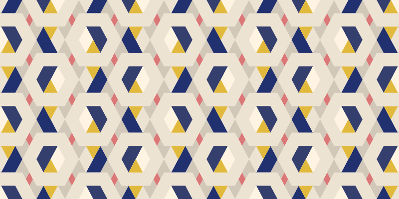 Hexagonal geometric motif modern vinyl carpet - TenStickers