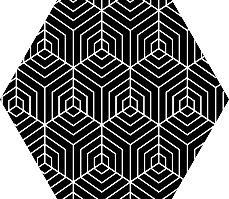 Hexagonal Labyrinth geometric vinyl carpet - TenStickers