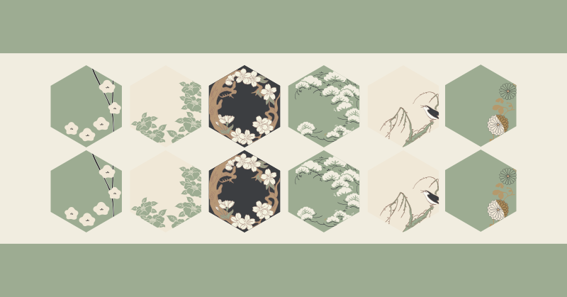 Blossom Hexagons floral vinyl carpet - TenStickers