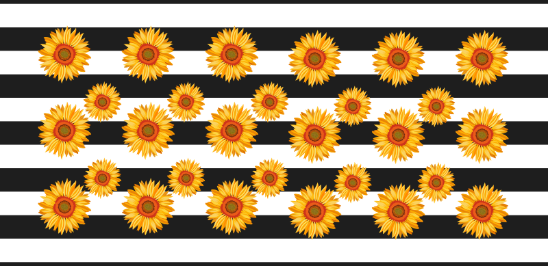 Sunflower Stripes floral vinyl carpet - TenStickers