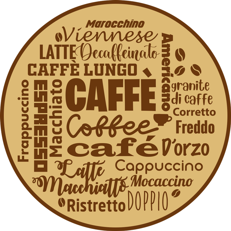 Coffee Centerpiece custom vinyl carpet - TenStickers