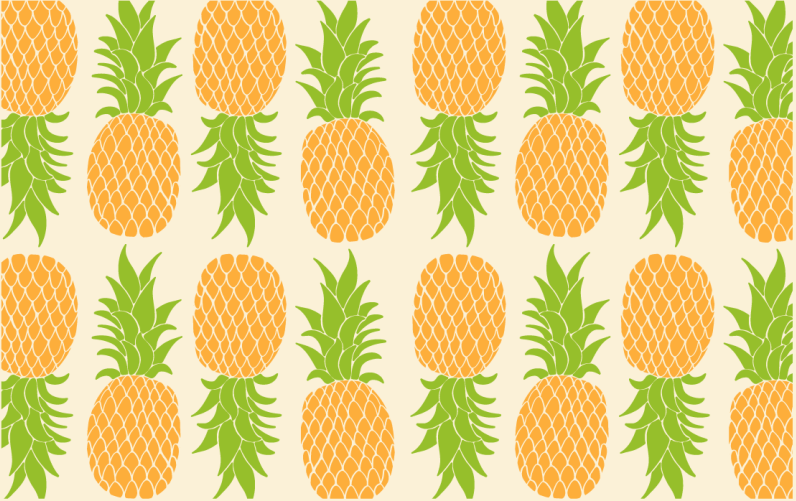 Pineapple Pattern floral vinyl carpet - TenStickers