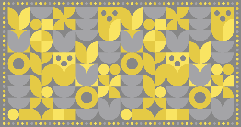 Geometric vinyl carpet yellow geometric pattern - TenStickers