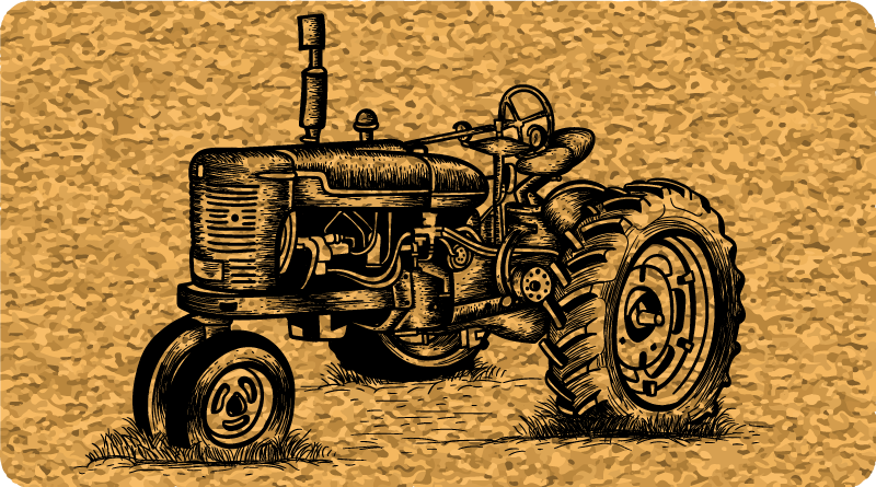 Classic Tractor Illustration vintage vinyl carpet - TenStickers