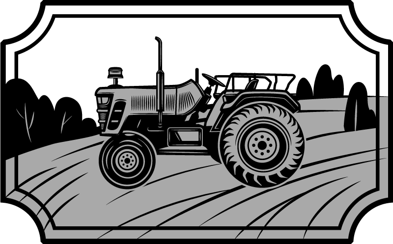 Monochrome Tractor kids vinyl carpet - TenStickers
