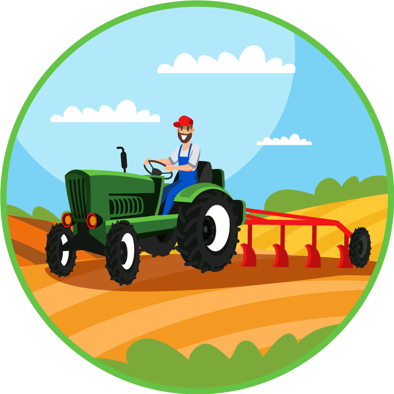 Farming Tractor Scene kids vinyl carpet - TenStickers
