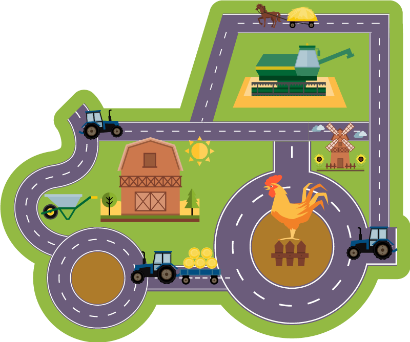 Farm Play Circuit road vinyl carpet - TenStickers