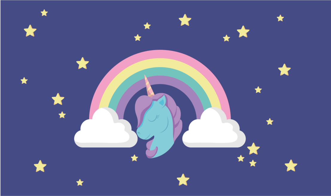 Unicorn Rainbow Graphic kids vinyl carpet - TenStickers