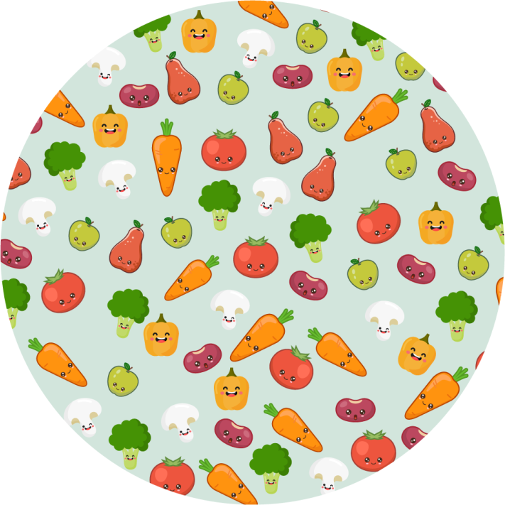 Cheerful Veggie Pattern nursery vinyl carpet - TenStickers