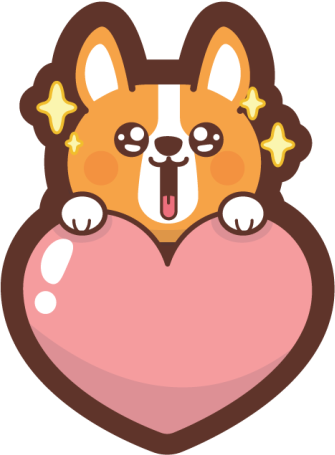 Corgi Heart Illustration kids vinyl carpet - TenStickers
