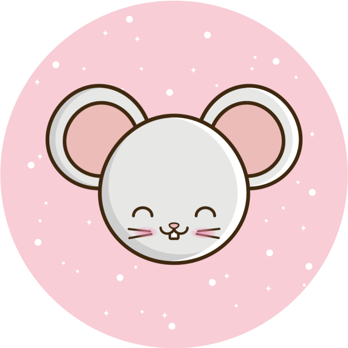 Adorable Mouse Illustration kids vinyl carpet - TenStickers