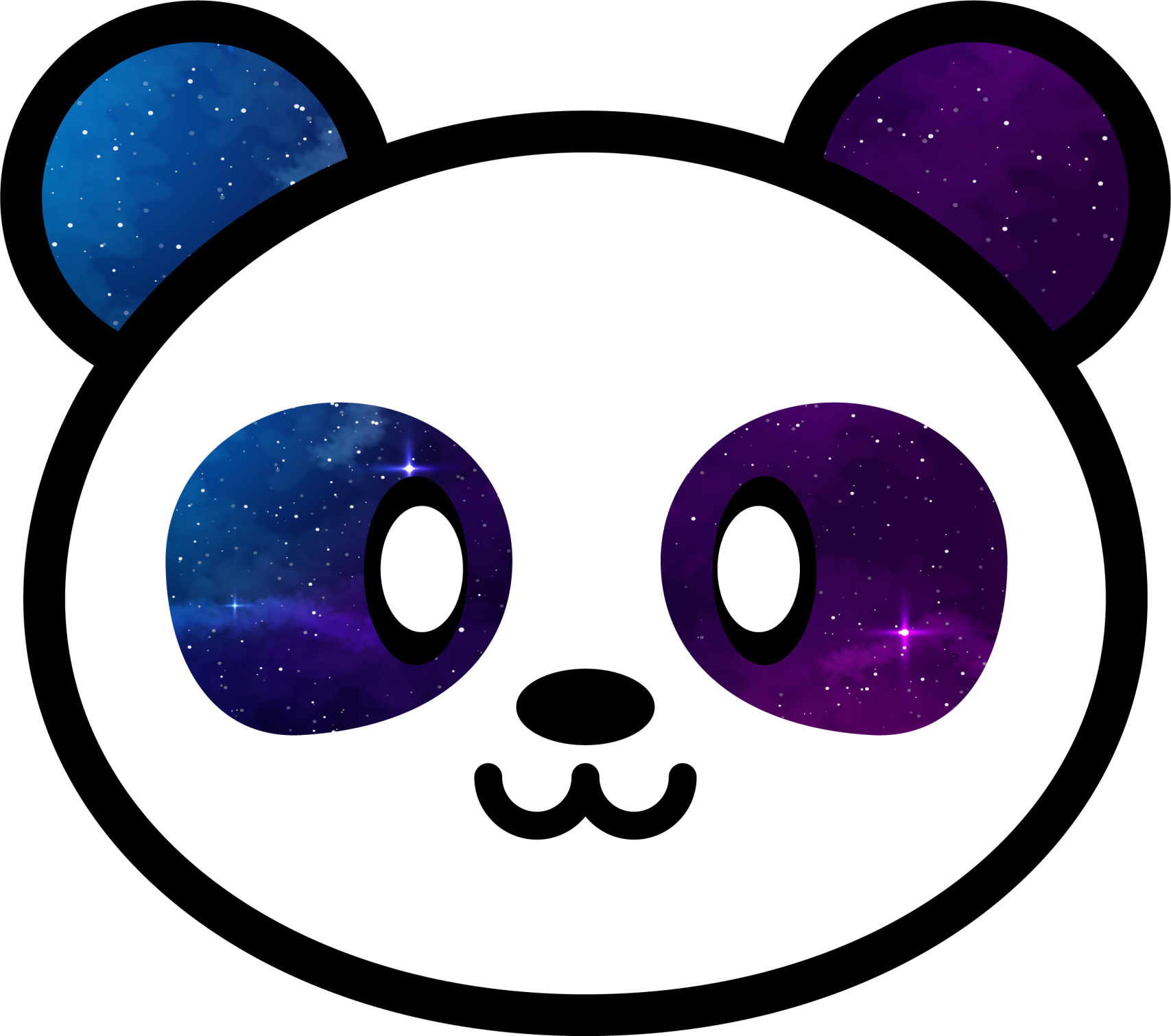 Galactic Panda Face kids vinyl carpet - TenStickers