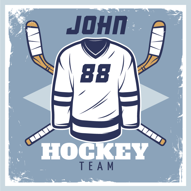 Personalized Hockey Emblem custom vinyl carpet - TenStickers