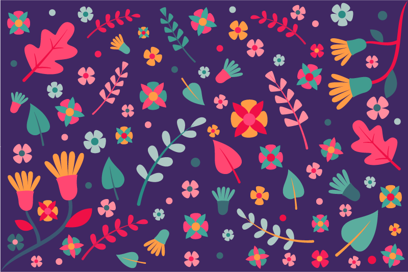 Blooming Color Explosion floral vinyl carpet - TenStickers