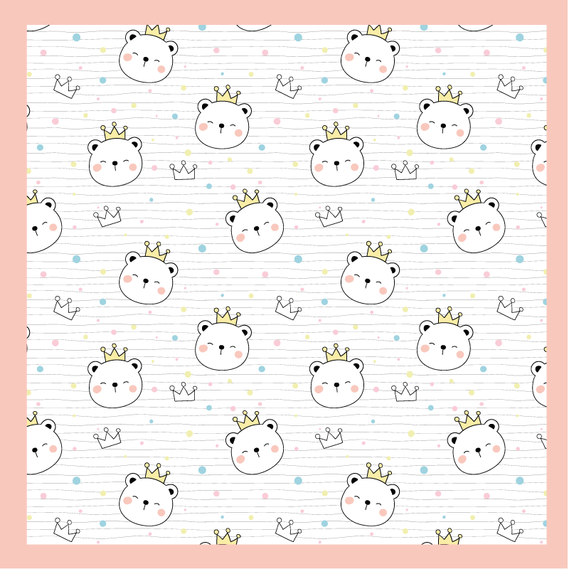 Crowned Animal Characters kids vinyl carpet - TenStickers