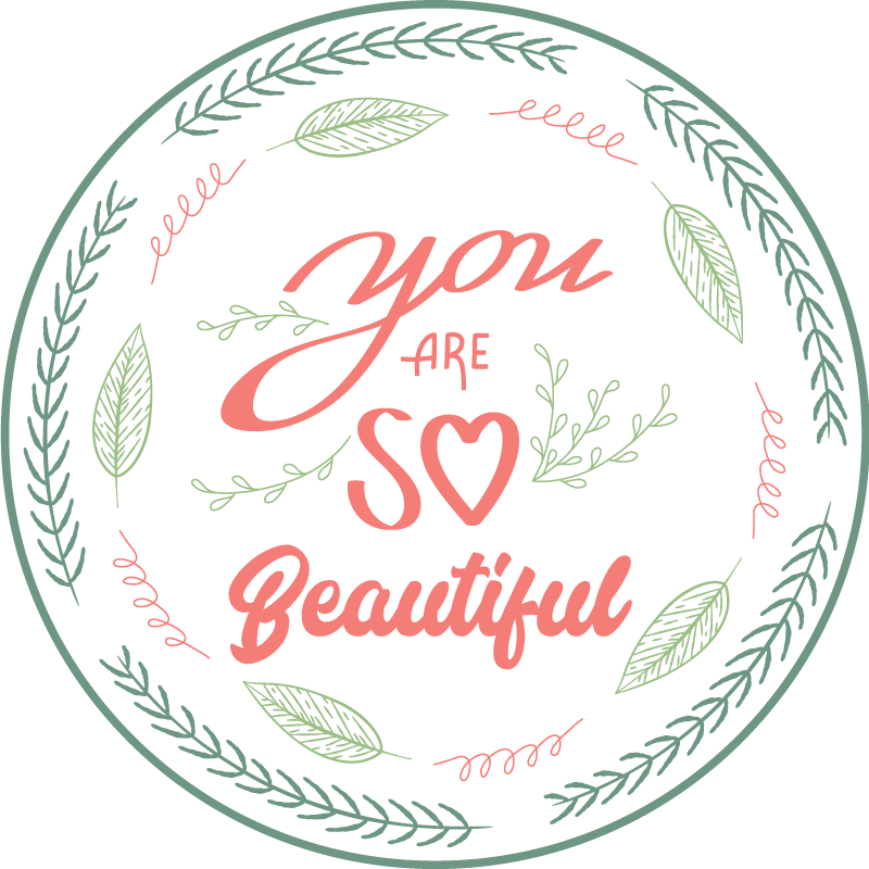 You are so beautiful floral wreath custom vinyl carpet - TenStickers