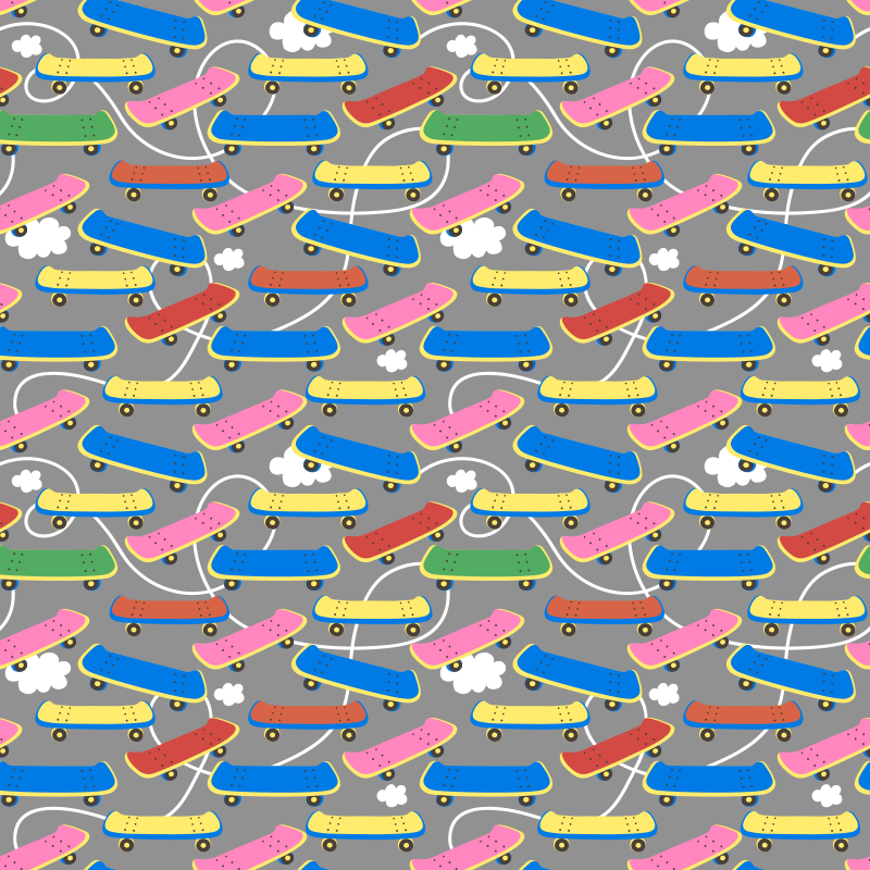 Skateboard Pattern kids vinyl carpet - TenStickers