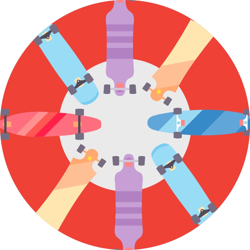 Types of skateboard teen vinyl rug - TenStickers