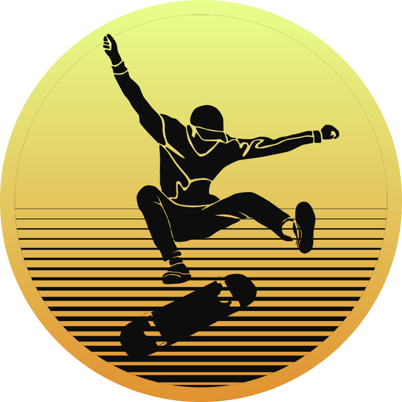 Skateboarding Silhouette teen vinyl carpet - TenStickers
