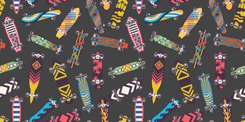 Skateboard Patterns game vinyl carpet - TenStickers