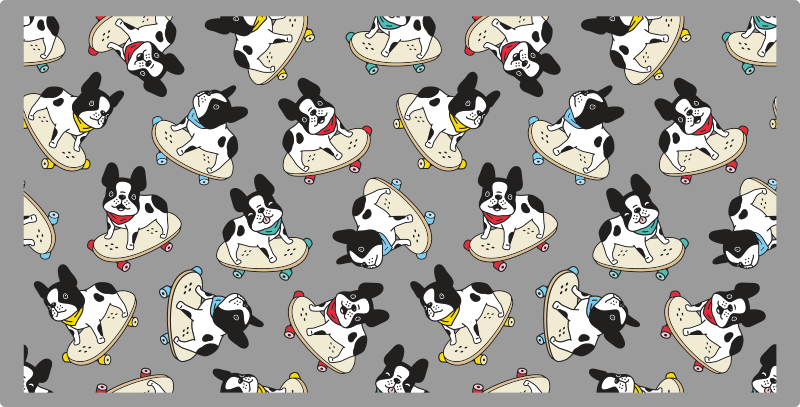 Skating Dogs Pattern kids vinyl carpet - TenStickers