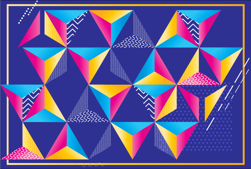 Colorful shapes vibrance geometric vinyl carpet - TenStickers