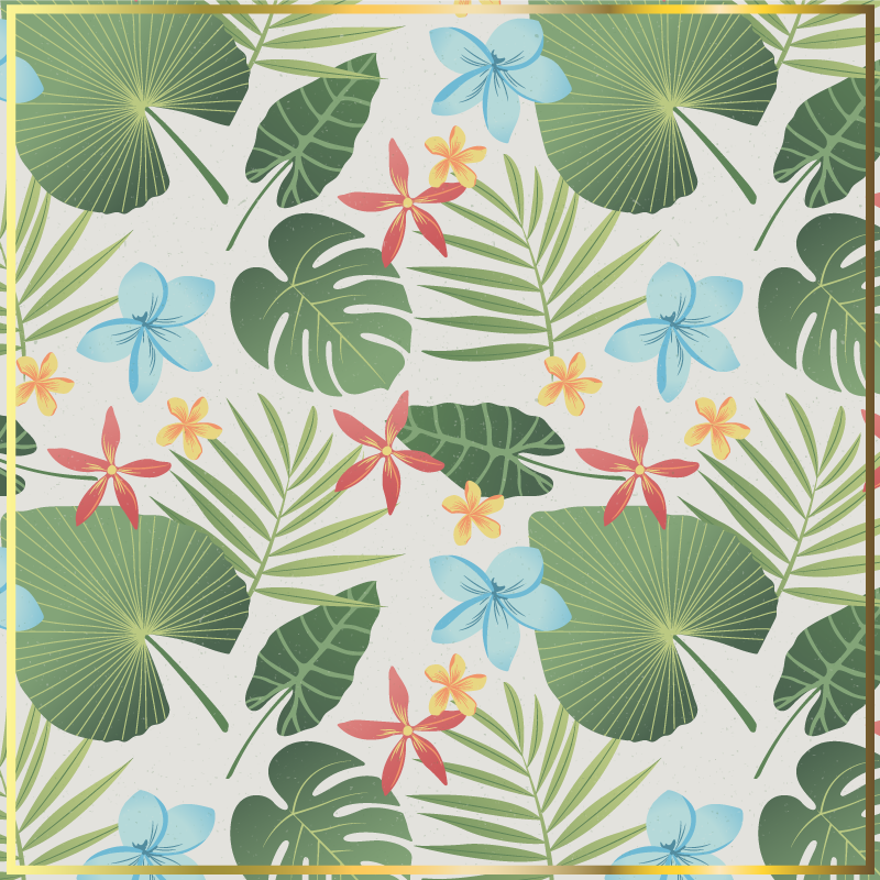 Tropical floral design floral vinyl carpet - TenStickers