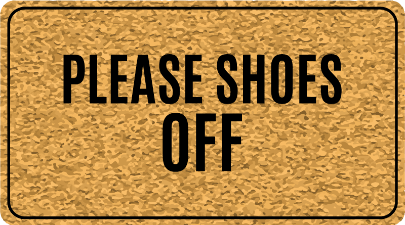 Shoes Off Please custom vinyl carpet - TenStickers