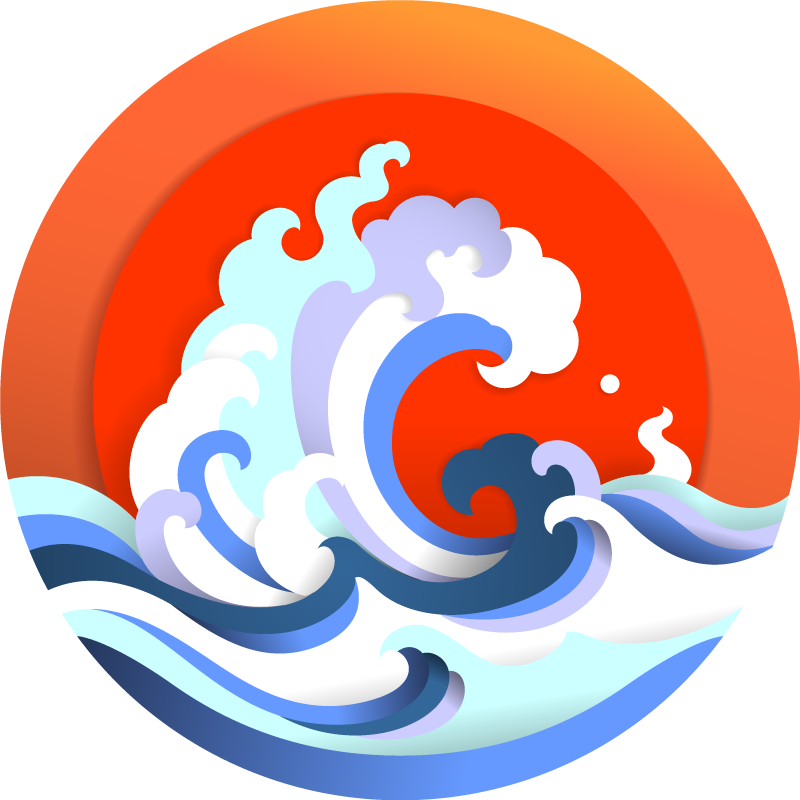 Oceanic Wave Circle nature vinyl carpet - TenStickers