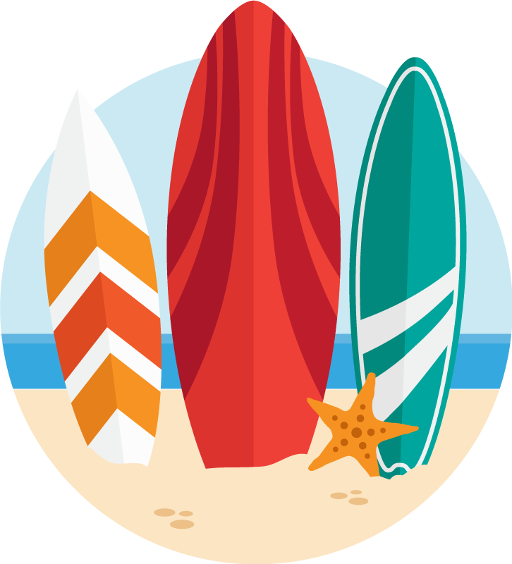 Surfboard Trio outdoor vinyl carpet - TenStickers