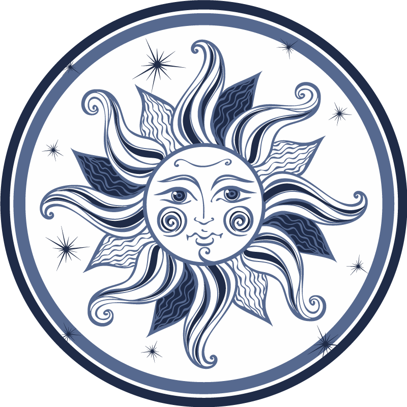 Celestial Sun Pattern teen vinyl carpet - TenStickers