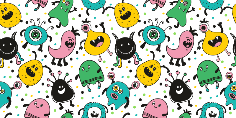 Playful Monster Illustration kids vinyl carpet - TenStickers