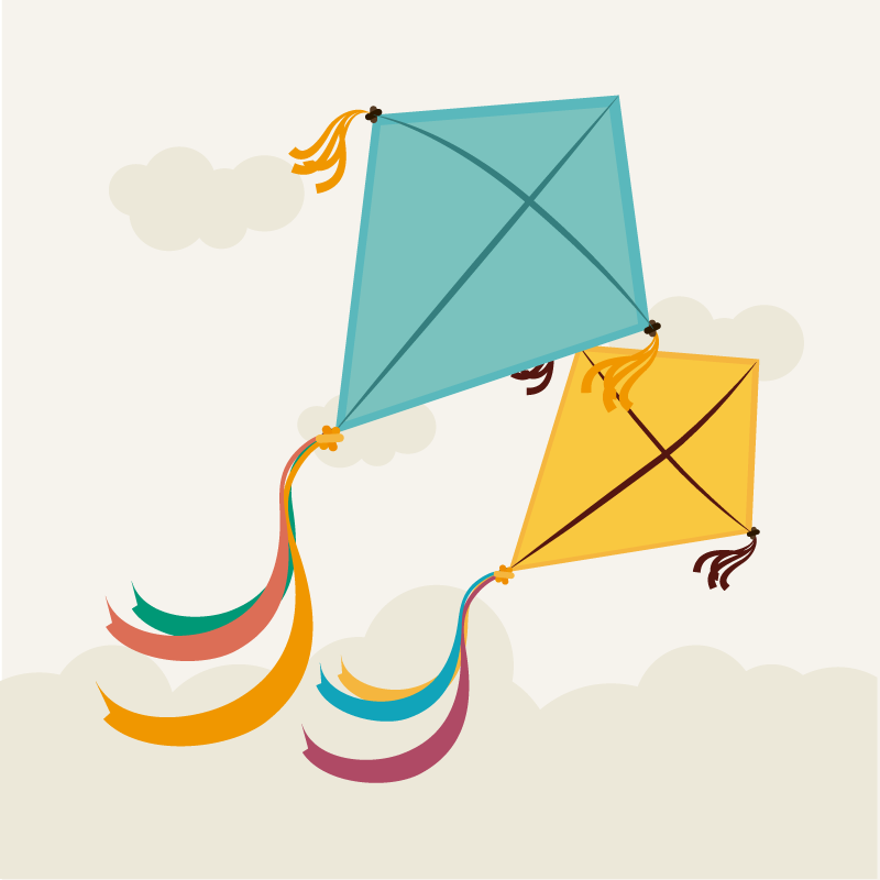 Flying Kites Illustration kids vinyl carpet - TenStickers