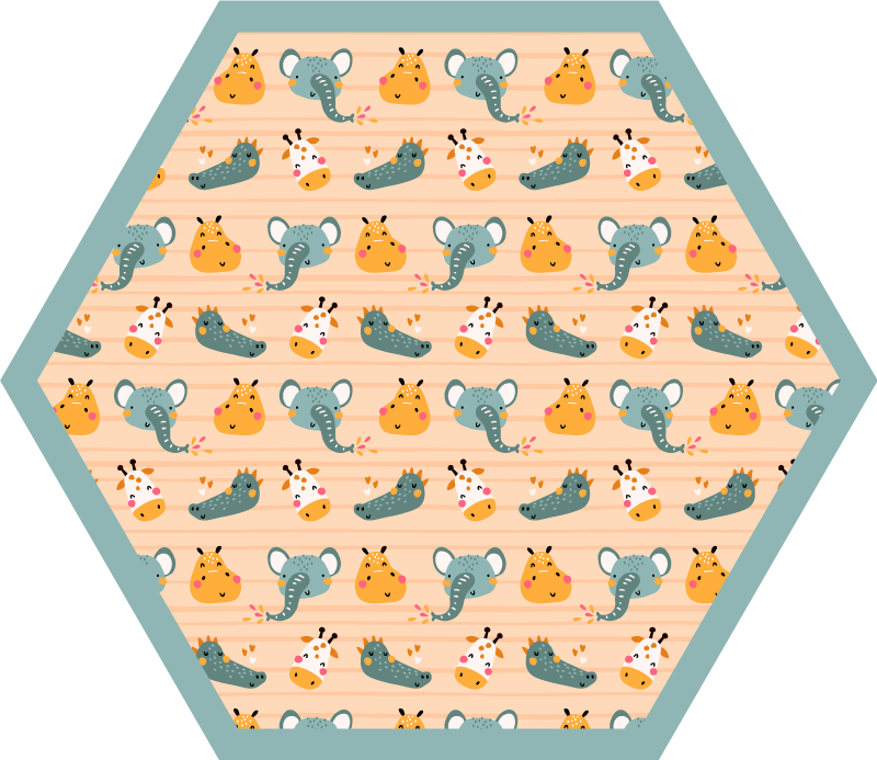 Safari Animal Patterns kids vinyl carpet - TenStickers