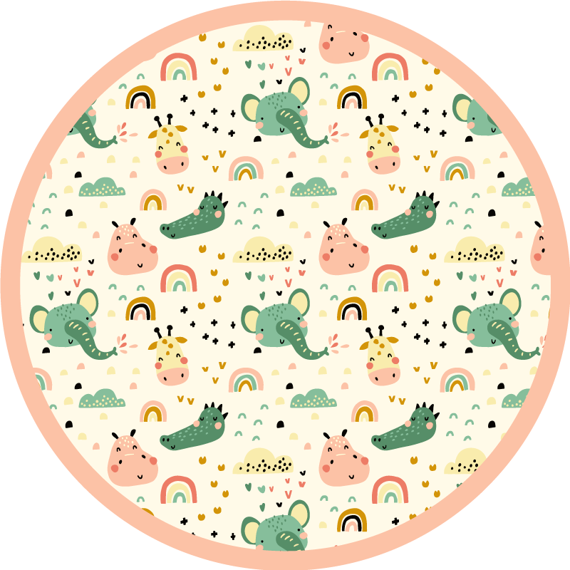 Nordic animal pattern kids vinyl carpet - TenStickers
