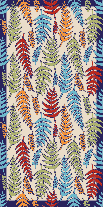 Botanical Stripes floral vinyl carpet - TenStickers