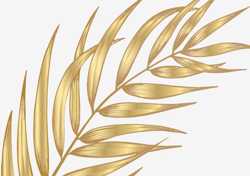 Golden Foliage Pattern floral vinyl carpet - TenStickers