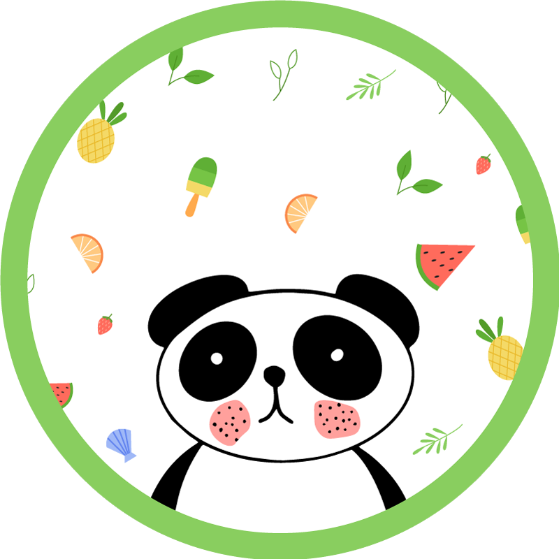 Cute Panda Circle kids vinyl carpet - TenStickers