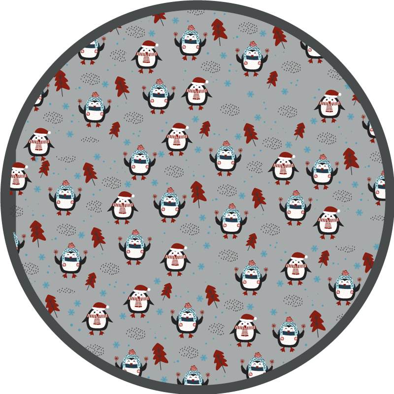 Festive Penguin Motif Christmas vinyl carpet - TenStickers
