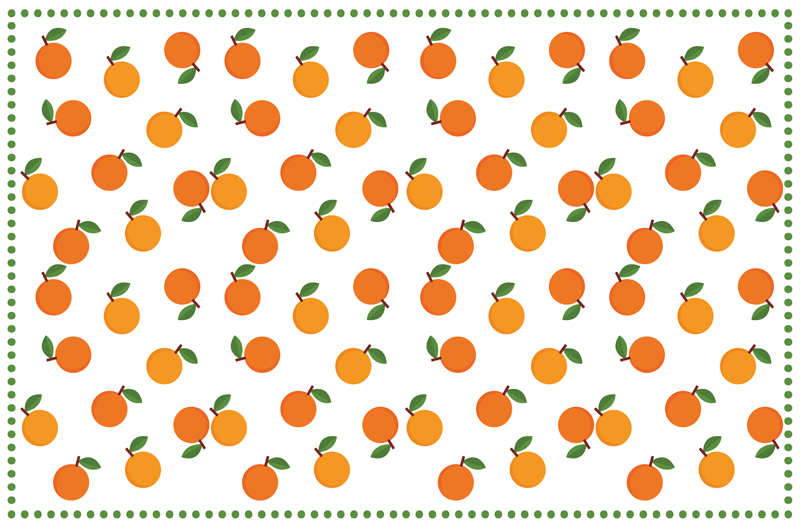 Orange Citrus Pattern kitchen vinyl carpet - TenStickers