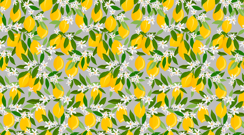 Lush citrus blossom kitchen vinyl carpet - TenStickers