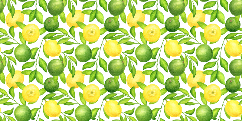 Citrus Leaf Overlay kitchen vinyl carpet - TenStickers