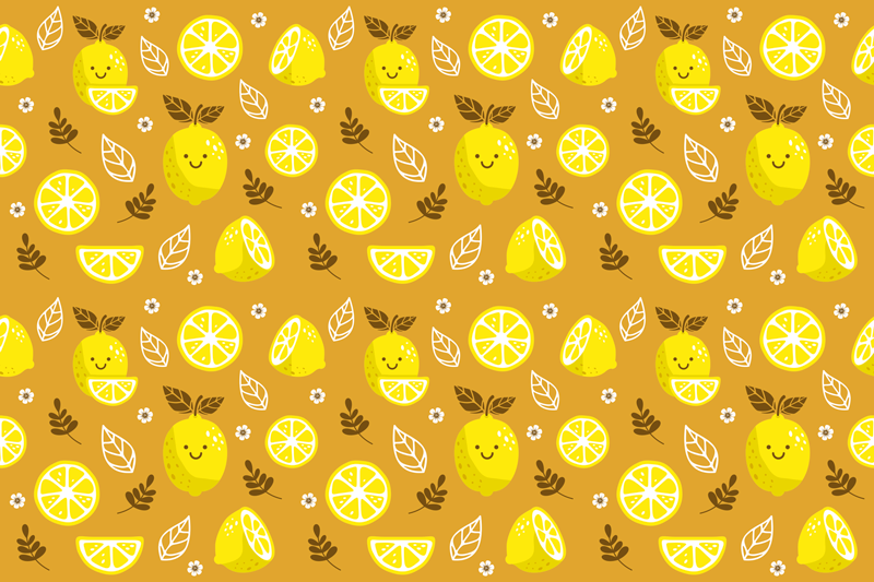 Cheerful Lemon Pattern nature vinyl carpet - TenStickers