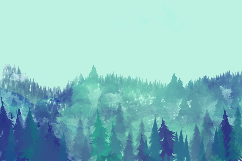 Lush green forest nature vinyl carpet - TenStickers