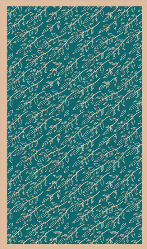 Green graceful leaves floral vinyl carpet - TenStickers