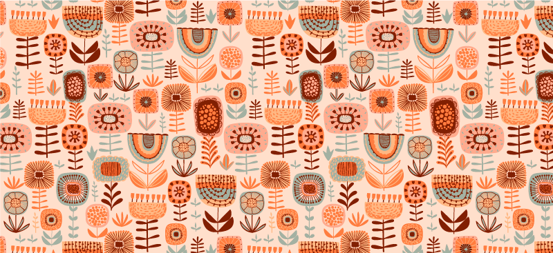 Floral vinyl carpet with natural floral designs - TenStickers